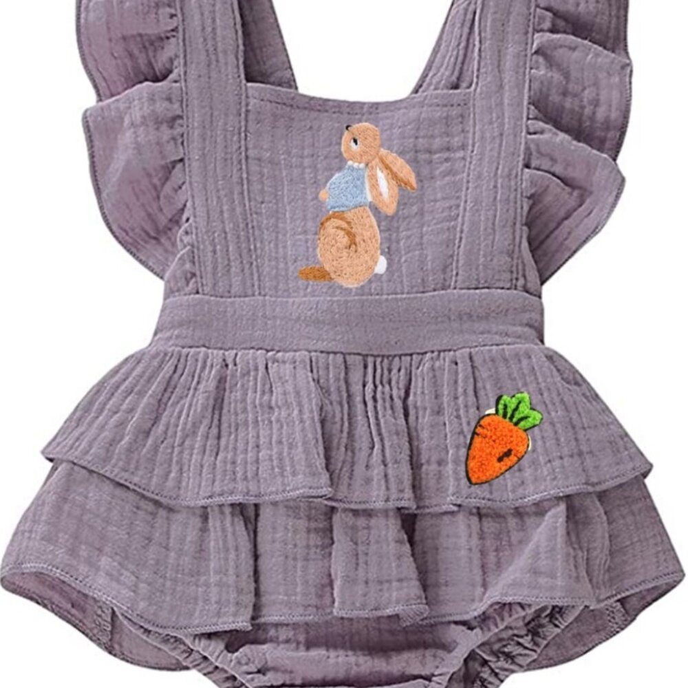 Peter rabbit Ruffles Romper Easter Birthday Outfit Dress Clothes Bodysuit